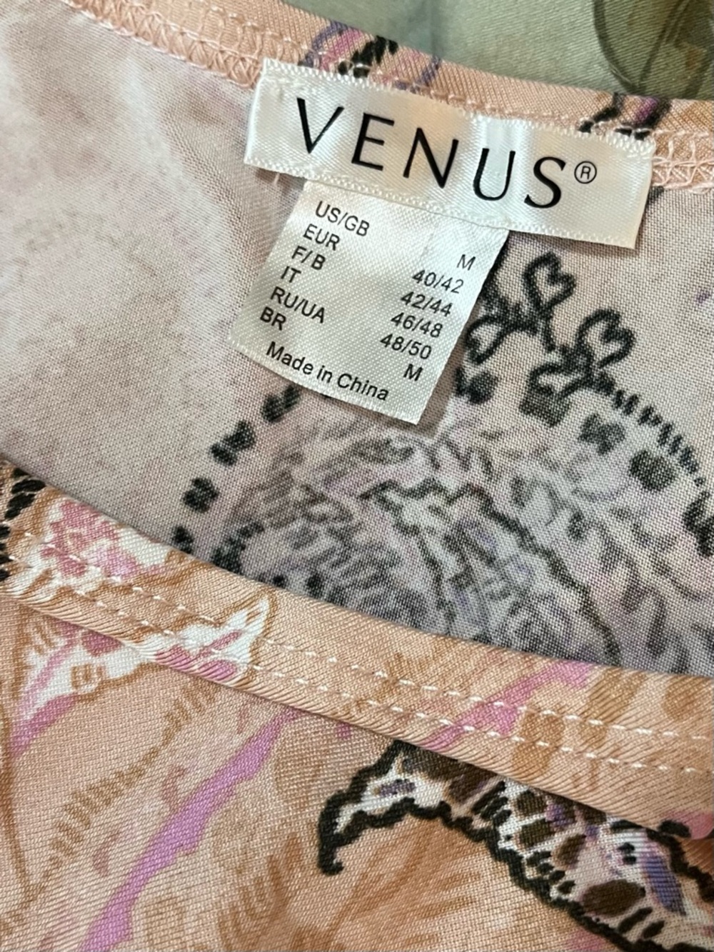 VENUS Pink Paisley One-Shoulder Bell Sleeve Top Size M - Picture 7 of 12
